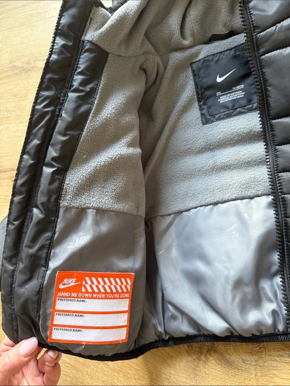 Nike Toddler Black Hooded Puffer Coat